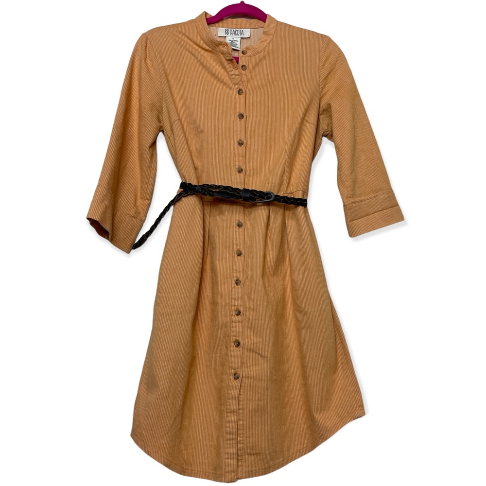 BB Dakota 3/4 sleeve belted shirt dress size 6